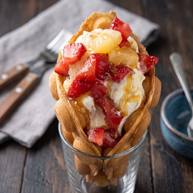 Bubble Waffle Sundae.